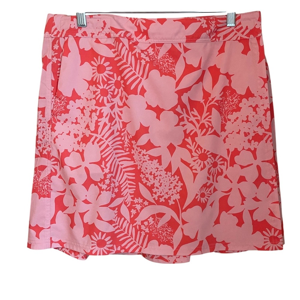 RipSkirt Hawaii Women Pink Coral Floral Wrap Skirt Adjustable Size L